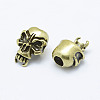 Brass Skull Beads KK-P130-058AB-NR-2
