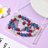 1Pc Polymer Clay Rhinestone Round Beaded Stretch Necklaces NJEW-SP0001-14G-7