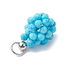 Dyed Natural Magnesite Faceted Round Beaded Pendants PALLOY-MZ00986-4