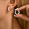 Stylish Stainless Steel Multi-color Circle Geometric Earrings for Women Casual Wear VR0871-1-1