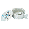 Column with Bamboo Pattern Porcelain Inkslab with Brush Holder AJEW-WH0709-414-1