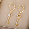 Brass Pave Clear Cubic Zirconia Hoop Earrings YL2553-1