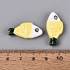 Hand Painted Fish Shaped Porcelain Beads PORC-N013-06J-3