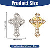 4Pcs 2 Colors Zinc Alloy & Rhinestone Lapel Pin Backs for Backpack Clothes JEWB-PH0002-07-2