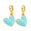 Rack Plating Alloy Enamel Heart European Dangle Charms FIND-B034-20G-05-1