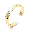 Horse Eye & Star & Flower Cubic Zirconia Open Cuff Bangle BJEW-J165-10G-1
