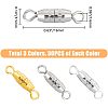 90Pcs 3 Colors Brass Screw Clasps FIND-HY0001-04-2