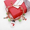 Loveliness Style Metal Alloy Enamel Christmas Charm Bracelets BJEW-N0001-070-3