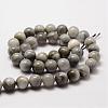 Natural Hawk's Eye Round Beads Strands G-O143-01-10mm-2