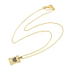 Brass Micro Pave Cubic Zirconia Rectangle with Heart Pendant Adjustable Slider Necklaces KK-CBA4547-08G-4