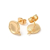 Twist Flat Round Brass Stud Earring Findings KK-M270-35G-2