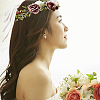 Cloth Artificial Flower Bridal Wreath OHAR-WH0011-15-6