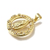 Brass Micro Pave Cubic Zirconia Pendants KK-C090-35G-08-2