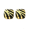 Brass Enamel Stud Earrings EJEW-B120-02G-01-2