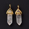 Natural Quartz Crystal Pointed Pendants G-K329-53G-3