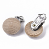 Natural Beech Wood Baby Pacifier Holder Clips X-WOOD-S055-10-1