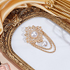 1Pc Flower ABS Plastic Imitation Pearl Brooches JEWB-CP0001-57A-4