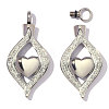 304 Stainless Steel witih White Enamel & Crystal Rhinestone Pendants SA-OY003-58P-01-1
