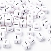 Letter Acrylic European Large Hole Beads X-OPDL-R050-10mm-I-1