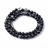 Natural Black Tourmaline Beads Strands G-F666-05A-4mm-3