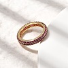 Brass Micro Pave Cubic Zirconia Finger Rings RJEW-P166-10G-2
