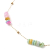 Dyed Disc Natural Shell Beaded 304 Stainless Steel Link Chain Anklets AJEW-AN00725-4