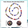 3 Strands Handmade Millefiori Glass Round Bead Strands LAMP-LT0001-16B-2