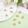 10Pcs Brass Micro Pave Cubic Zirconia Pendants KK-BBC0028-15-4