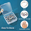 7Pcs 7 Style Rhinestone Heart & Star & Half Round Open Cuff Rings Set with Cat Eye Beaded RJEW-TA0001-03-4