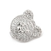 Brass Micro Pave Cubic Zirconia Slide Charms ZIRC-I068-04P-3