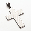 Non-Tarnish Cross with Words 304 Stainless Steel Pendants X-STAS-N068-47B-1