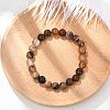 Natural Striped Agate/Banded Agate Beaded Stretch Bracelets X-BJEW-Q692-03I-1
