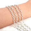 1 Yard Brass Handmade Mother-son Chains size 6x1mm Silver Chain for Jewelry Making CHC-PH0001-09S-2