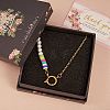 Vintage Natural Pearl Beaded Necklace for Girl Women NJEW-SW00002-03-5