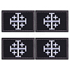 4Pcs Rectangle Polyester Jerusalem Cross Embroidered Patch AJEW-HY0003-65B-1