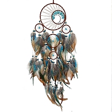 Woven Net/Web with Feather Art Wall Hanging Pendant Decorations TREE-PW0001-39