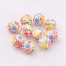 Spray Painted Resin Beads GLAA-F049-A16
