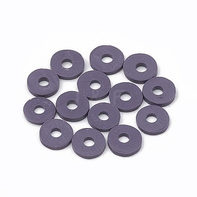 Flat Round Handmade Polymer Clay Bead Spacers LS-CLAY-R067-3.0mm-04-1