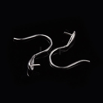 Anti-Tarnish Rhodium Plated 925 Sterling Silver Earring Hooks STER-E041-14P-1