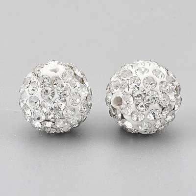 Handmade Polymer Clay Rhinestone Beads RB-S250-12mm-A14-1