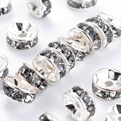Brass Grade A Rhinestone Spacer Beads RSB039NF-03-1