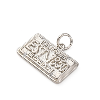 Brass Micro Pave Cubic Zirconia Pendants KK-P308-36P-1
