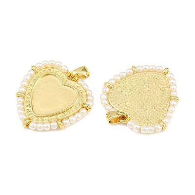 Brass & ABS Plastic Pearl  Pendant Cabochon Settings PL-CBA6A75-09A-G-1