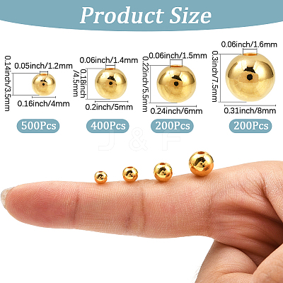 1300Pcs 4 Styles CCB Plastic Beads Sets CCB-PA0001-02G-1