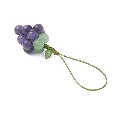 3Pcs Cat Eye Grape Pendant Decorations HJEW-TA00415-1