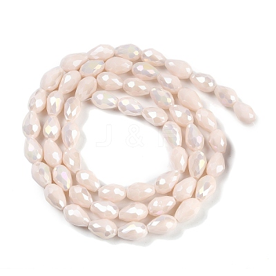 Opaque Solid Color Electroplate Glass Beads Strands EGLA-N013-P6mm-B08-1