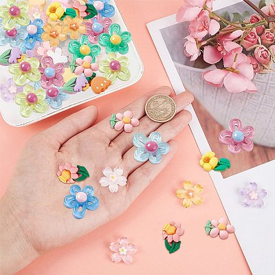 60Pcs 3 Styles Transparent Resin Cabochons CRES-SC0002-49-1