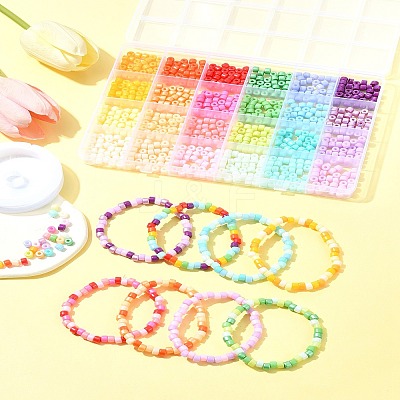 DIY Column Baking Paint Glass Seed Beads Bracelets Making Kits SEED-FS0001-39-1