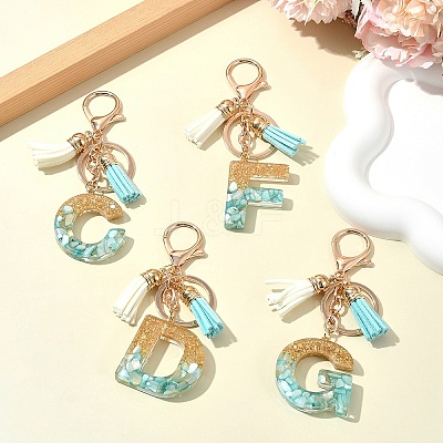 Transparent Epoxy Resin Pendant Keychains KEYC-FS00022-15-1