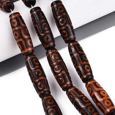 Tibetan Style Natural Agate dZi Beads Strands G-Q606-42G-02-1